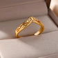 Gold Stainless Steel Heart Ring