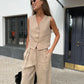 Chic Linen Cotton Two-Piece Suit