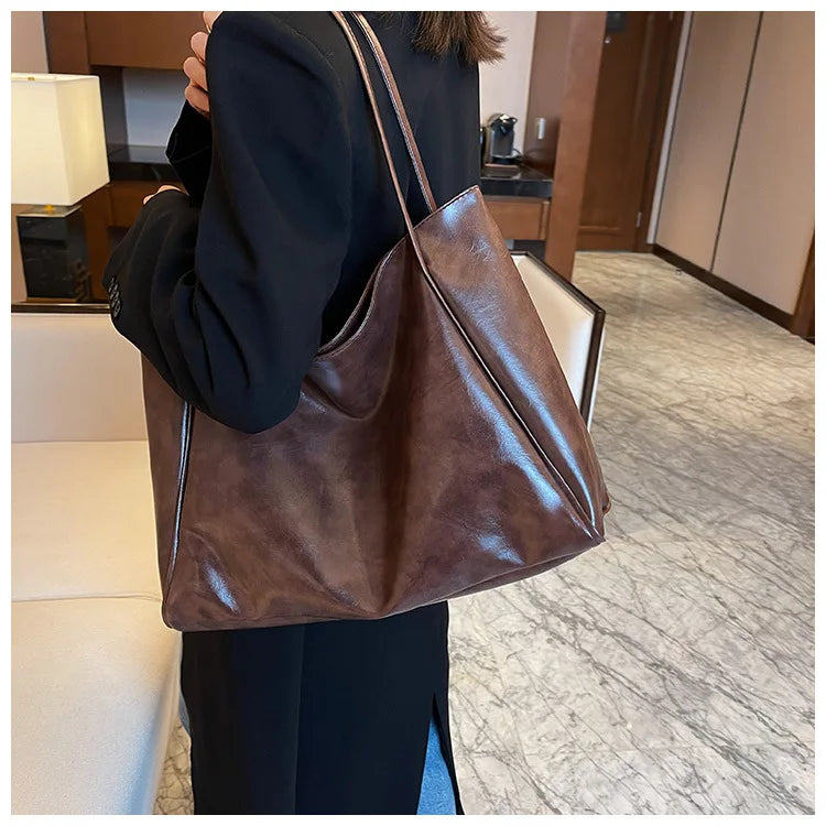 Stylish Large Capacity PU Leather Tote Bag