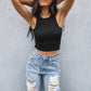 Knitted Off-Shoulder Crop Tank Top