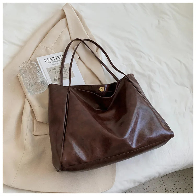 Stylish Large Capacity PU Leather Tote Bag