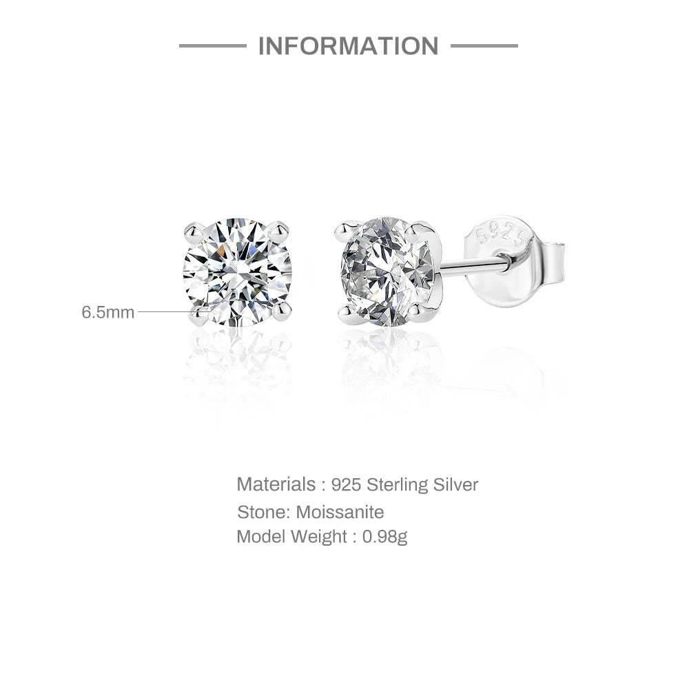 Sparkling Moissanite Stud Earrings