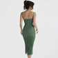 Elegant Green Spaghetti Strap Dress