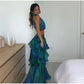 Printed Halter Top & Ruffles Half Skirt Set Fashion Crop Pullover And Long Skirts Suit 2024 Spring Summer Holiday Dress Bohe