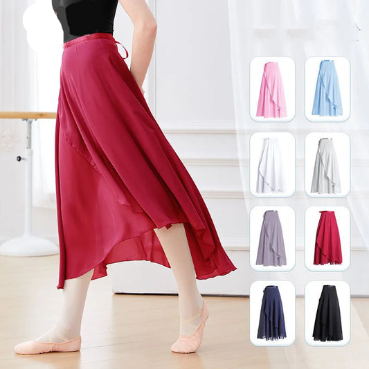 Chiffon Ballet Tutu Skirt Wrap Dance Gymnastics Lyrical Long