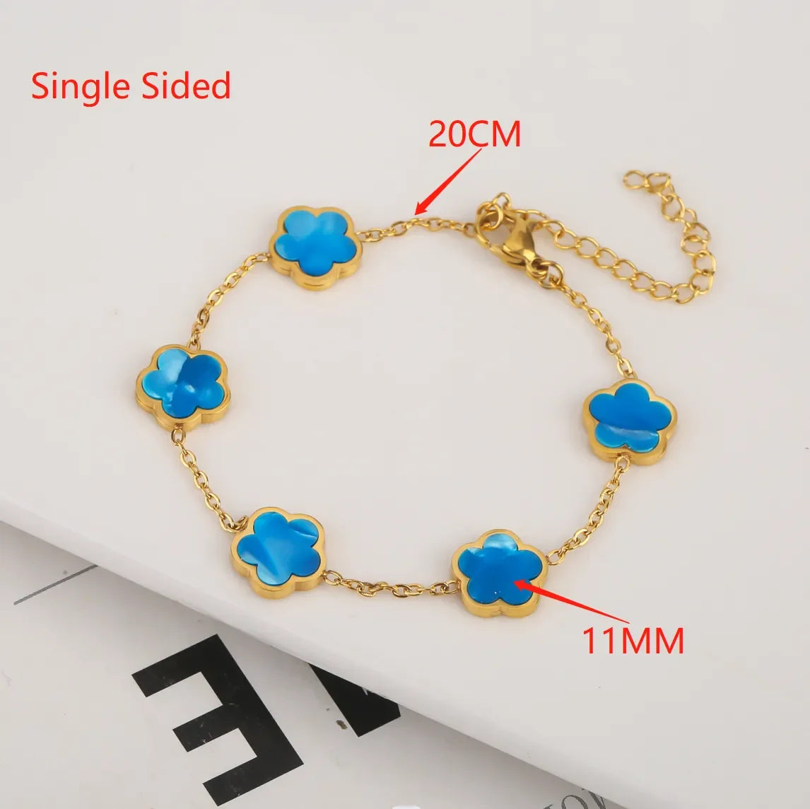 Gold-Plated Stainless Steel Adjustable Flower Bracelet