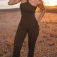 Women Yoga Jumpsuits Workout Ribbed One Shoulder One Piece Sport Jumpsuits