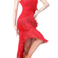 Women Shiny Fringe Halter Neck Dress Roaring Flapper Gatsby Latin Dance Sexy Sparkly Sequins Bodycon Dress