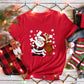 Merry Christmas Girl Red Print T-shirts Women Kawaii Y2K 90S Santa Claus Sweetshirts Female Tops Tee Harajuku Clothing