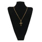 Punk Hip Hop Cross Pendant Clavicle Chain Crystal Jesus Cross Dangle Necklace Simple Fashion Jewelry For Men Women Gift