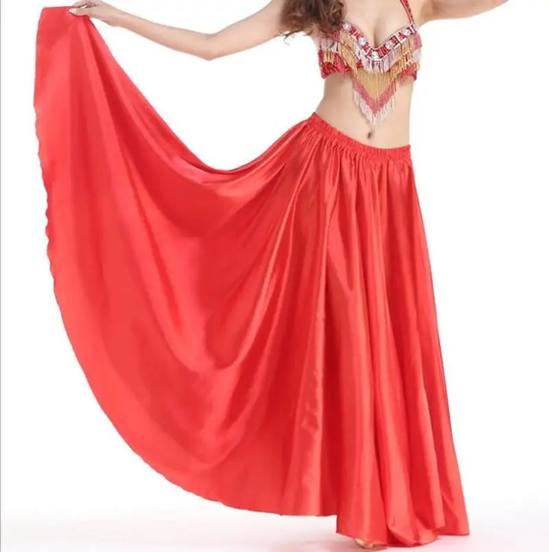 Satin Long Skirt Dance Professional Dancewear Full Skirt Hot 360 Full Circle Satin Long Skirt Swing Dance Decoration