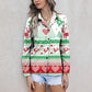 Christmas Tree Print Button-Down Shirt