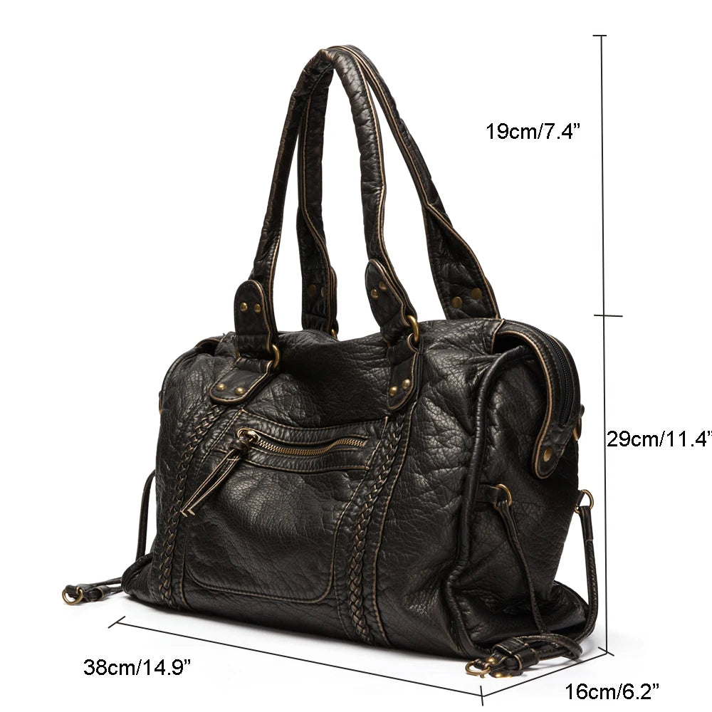 Large Capacity PU Leather Tote Bag