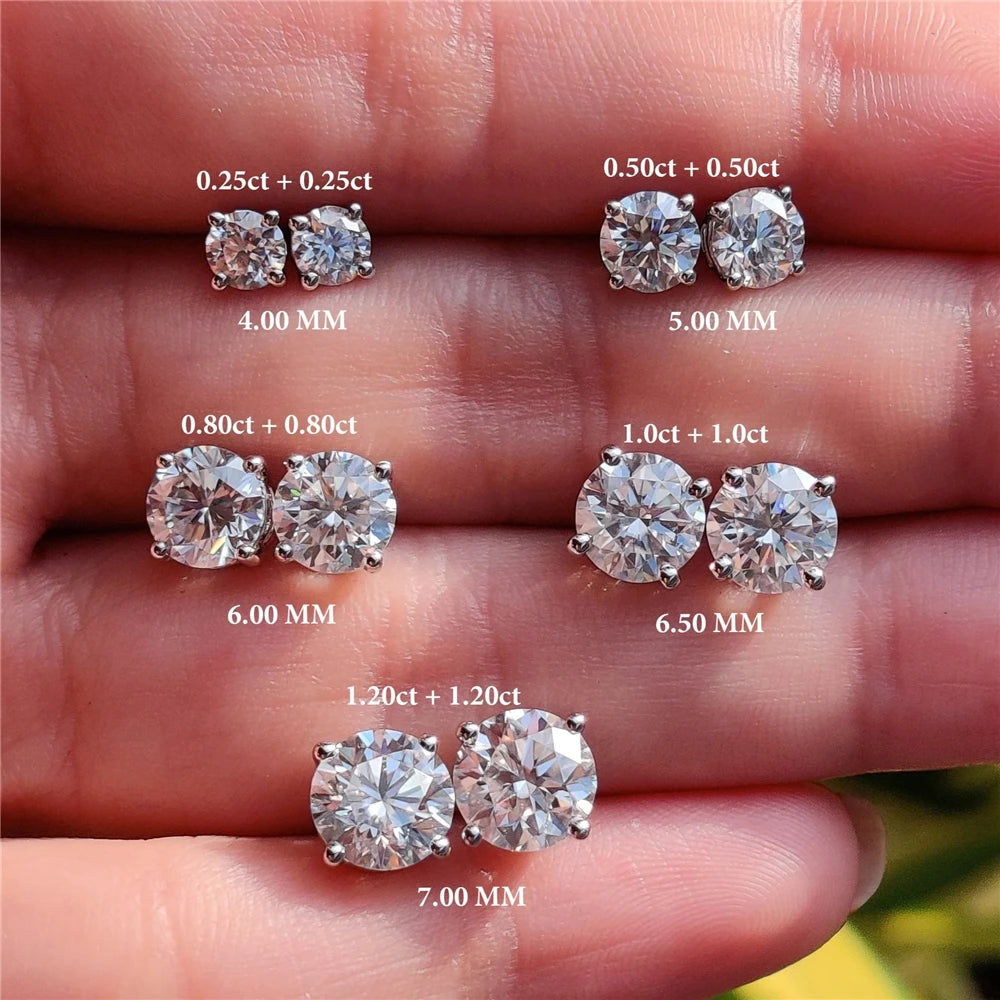 Sparkling Moissanite Stud Earrings