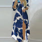 Boho Long Sleeve Printed Maxi Dress