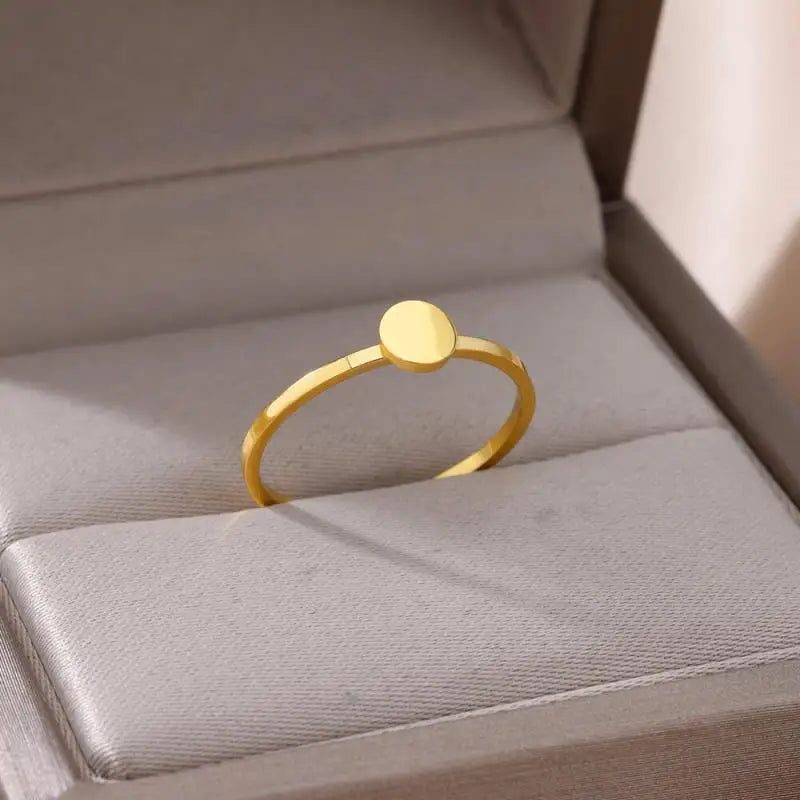 Gold Stainless Steel Heart Ring