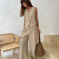 Chic Linen Cotton Two-Piece Suit