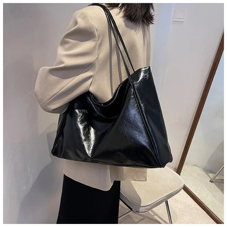 Stylish Large Capacity PU Leather Tote Bag