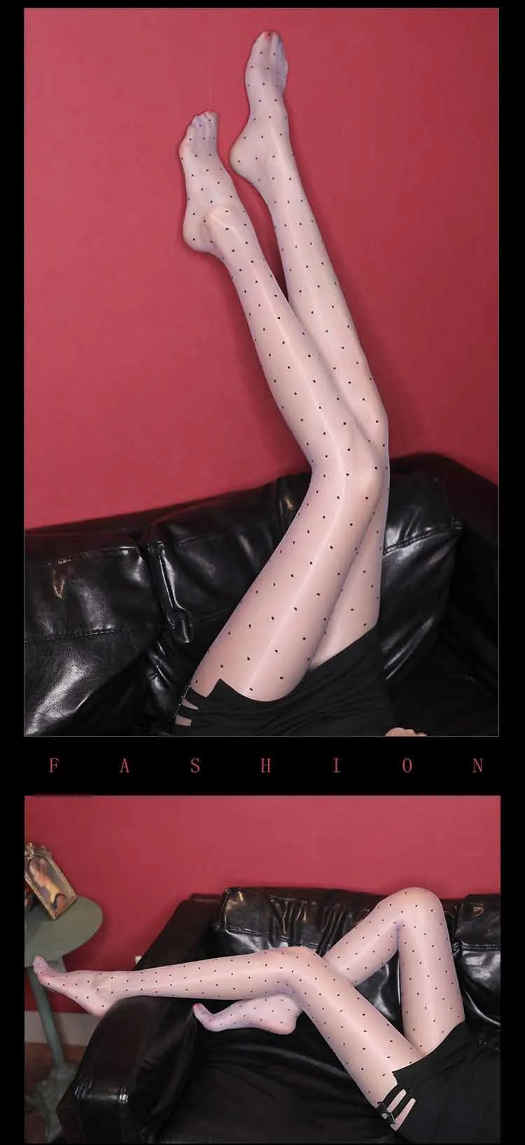 Aurora Series Open-Crotch Polka Dot Transparent Tights