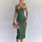 Elegant Green Spaghetti Strap Dress