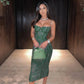 Elegant Green Spaghetti Strap Dress