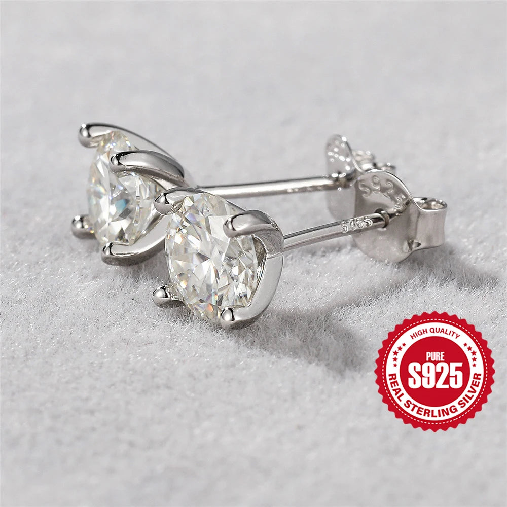 Sparkling Moissanite Stud Earrings