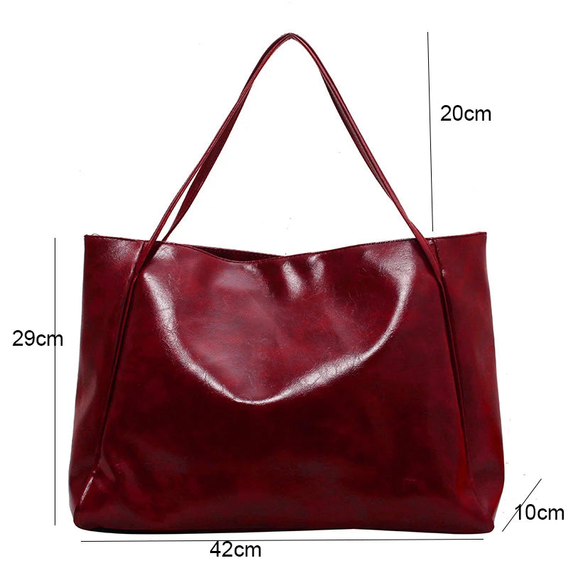 Stylish Large Capacity PU Leather Tote Bag