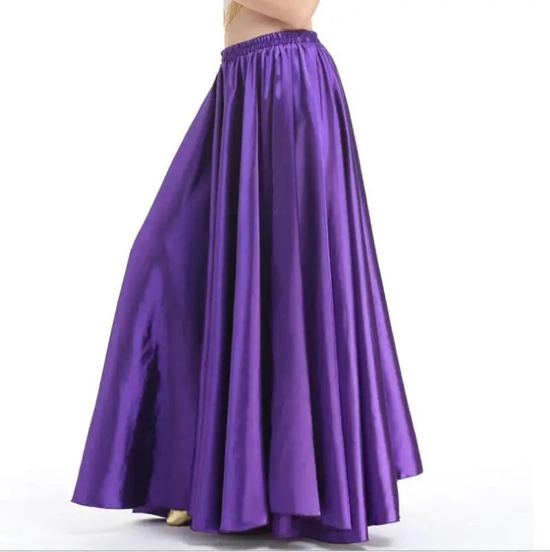 Satin Long Skirt Dance Professional Dancewear Full Skirt Hot 360 Full Circle Satin Long Skirt Swing Dance Decoration