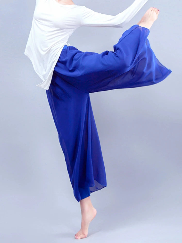 Chiffon Wide-Leg Dance Pants