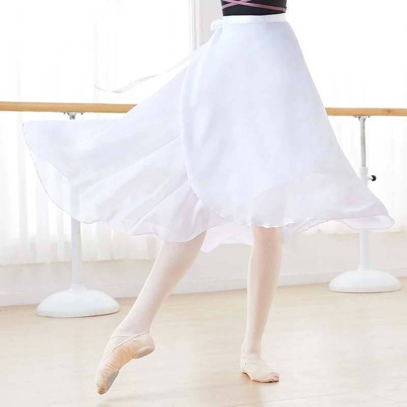 Chiffon Ballet Tutu Skirt Wrap Dance Gymnastics Lyrical Long