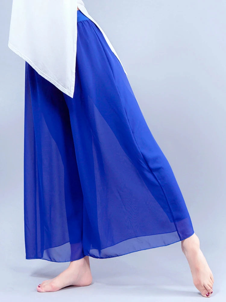 Chiffon Wide-Leg Dance Pants