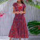 Women Flower Print Dress Boho A-Line Long Dress Women Summer Vintage Maxi Dresses Casual Loose Holiday Party Dress 2023