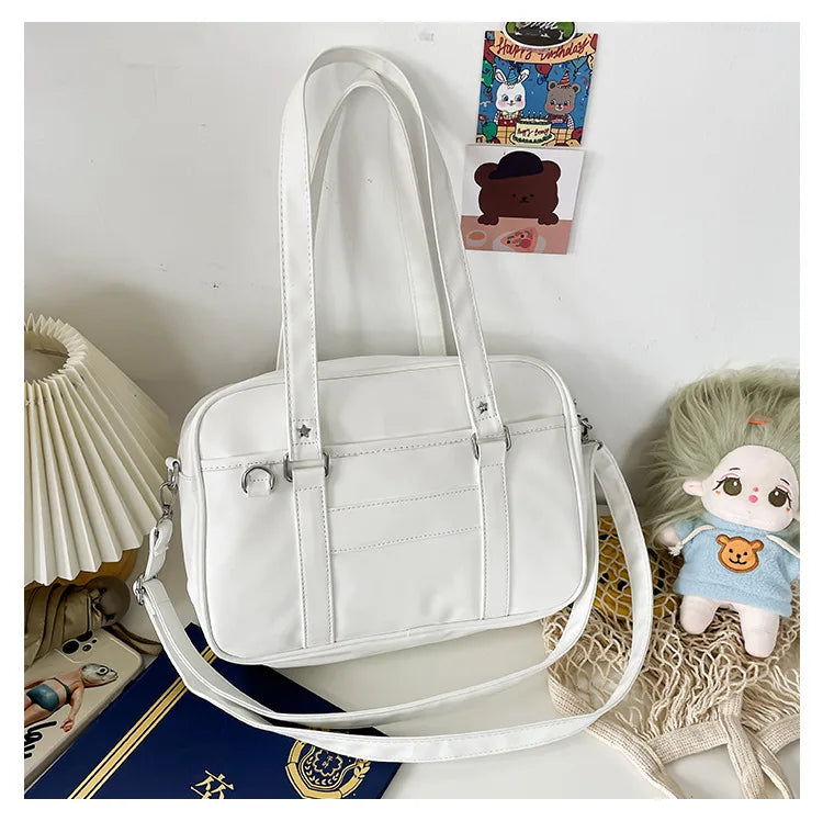 Preppy Style PU Leather Shoulder Bag