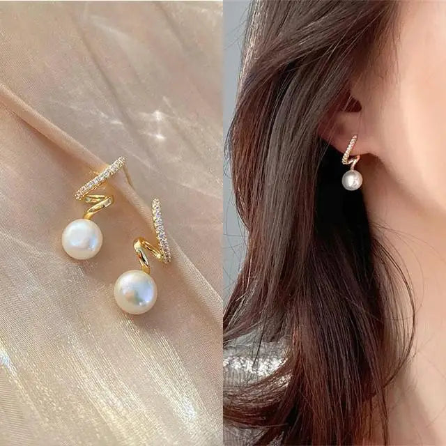 Vintage Pearl Crystal Earrings