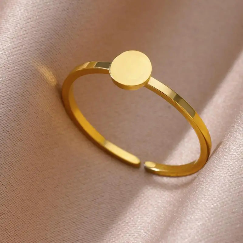 Gold Stainless Steel Heart Ring