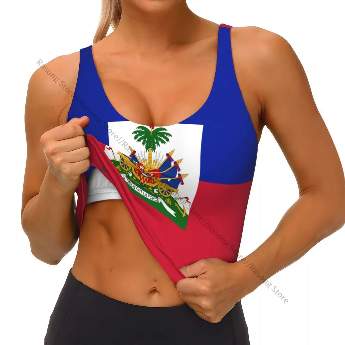 Women Sexy Sports Vest Flag Of Haiti Female Streetwear Sport Lingerie Tee Crop Top