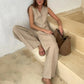 Chic Linen Cotton Two-Piece Suit