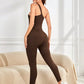 Women Yoga Jumpsuits Workout Ribbed One Shoulder One Piece Sport Jumpsuits