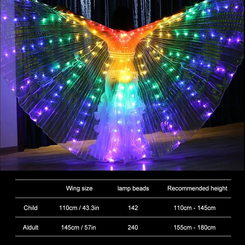 LED Belly Dance Wings with Telescopic Sticks