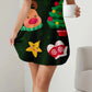 Christmas Print Sleeveless A-Line Mini Dress