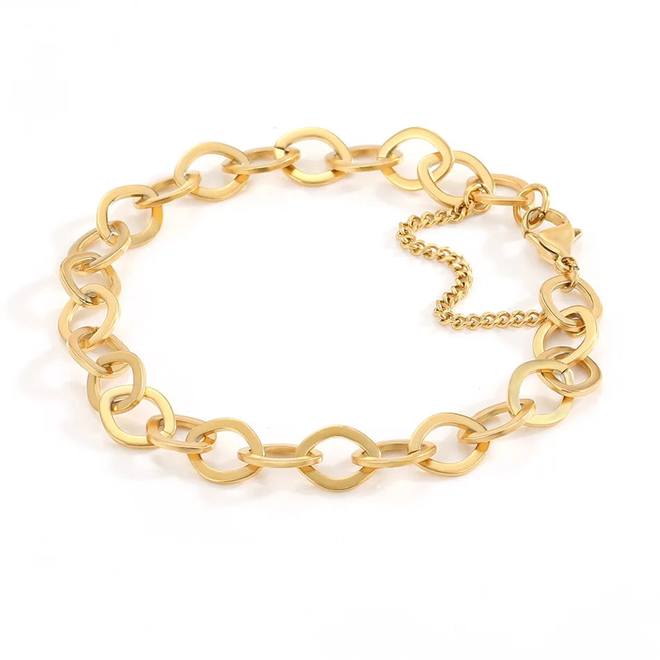 Trendy Stainless Steel Snake Chain Bracelets