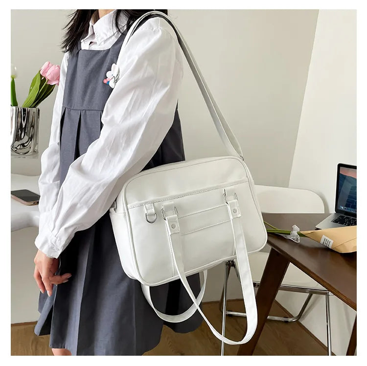 Preppy Style PU Leather Shoulder Bag