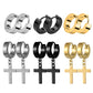 1/6 Pairs Punk Cross Dangle Earrings Women Men Gothic Stainless Steel Cross Ear Stud Earrings Piercing Huggies Pendant Jewelry