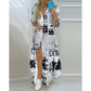 Boho Long Sleeve Printed Maxi Dress