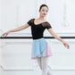 Women Chiffon Wrap Dance Skirt Gradient-Ballet Wrap Skirt Skate Over Scarf Skirt H7EF