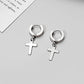 1/6 Pairs Punk Cross Dangle Earrings Women Men Gothic Stainless Steel Cross Ear Stud Earrings Piercing Huggies Pendant Jewelry