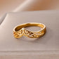 Gold Stainless Steel Heart Ring