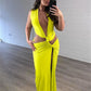 Nsauye Summer Holiday Beach Maxi Sexy Low Cut Out Women Club Dress Evening Party Off Shoulder High Split Elegant Wrap Dress 2024