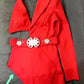 Fashion Red White Black 4-Piece Dance Suit