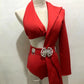 Fashion Red White Black 4-Piece Dance Suit